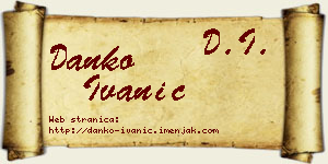 Danko Ivanić vizit kartica